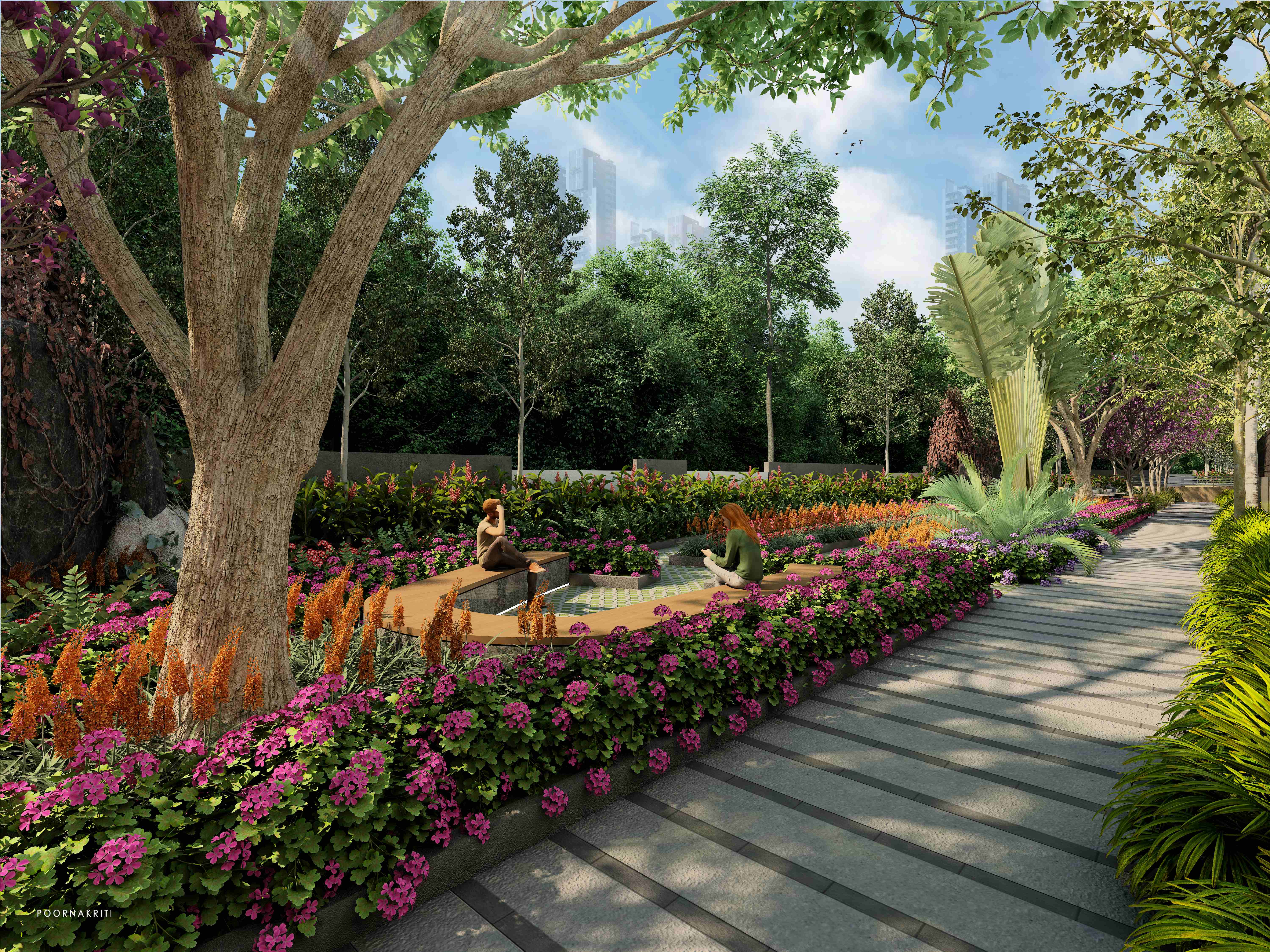 Landscaped Seating Area